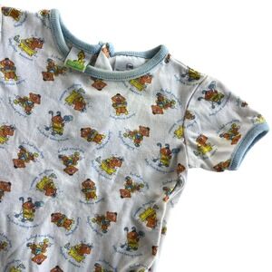 Sesame Street Baby Ernie 6-9 M White Blue, Print Bath Play Time Bodysuit Vintage